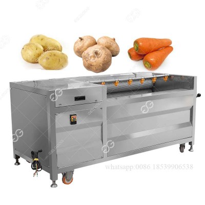 Automatic Commercial Used Ginger Washing Machine Potato Carrot Yam Brush Roller Cleaning Machine Root Vegetables Washer Peeler